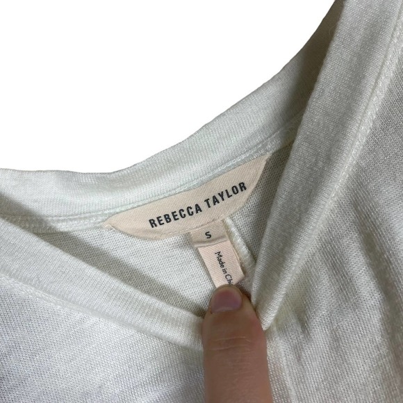 Rebecca Taylor Top Wool Twist Wrap Front Sleeveless Cream White Small - Picture 9 of 11